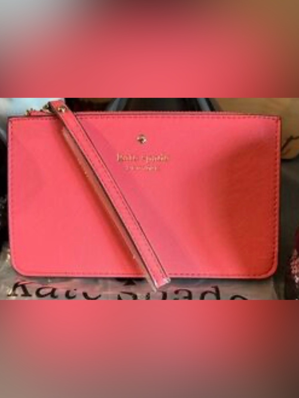 kate spade Coral Pink Saffiano Leather NWT